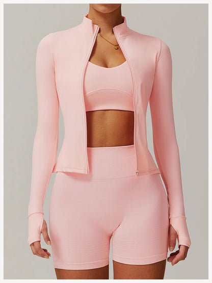 Women’s Yoga Long Sleeve Zip Sports Jacket