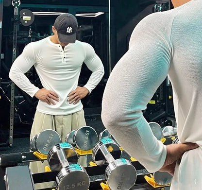 Men’s High-Elastic Fitness Long Sleeve T-Shirt