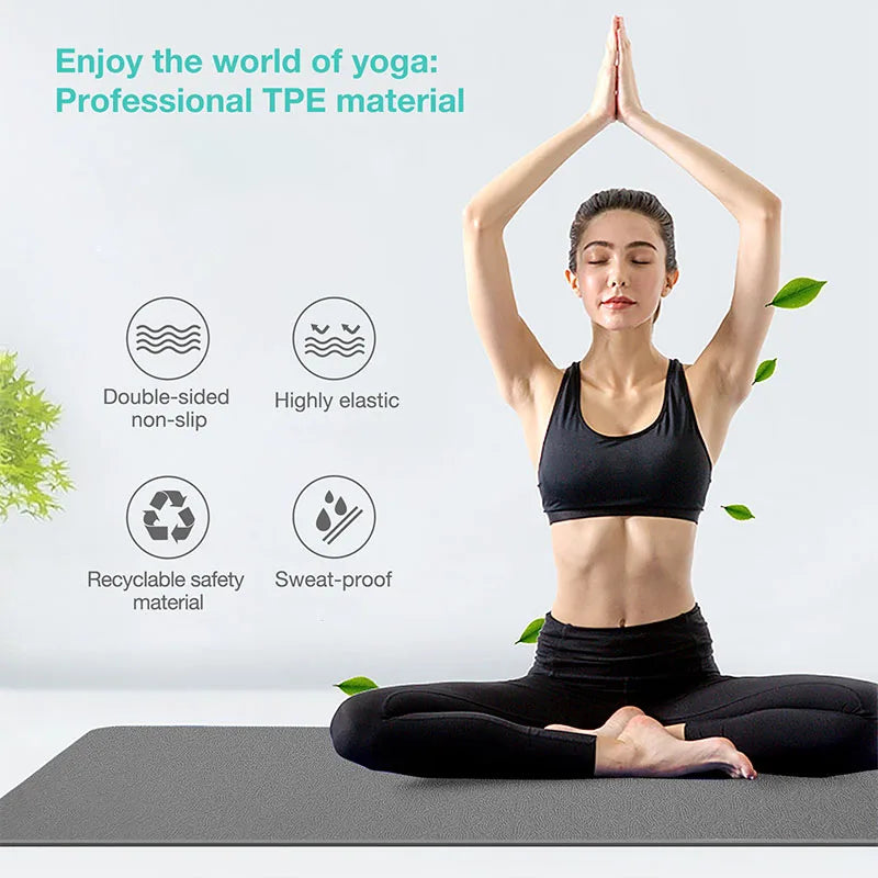 Thick Two-Color Non-Slip TPE Yoga Mat