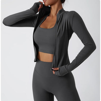 Women’s Yoga Long Sleeve Zip Sports Jacket