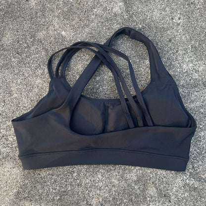 Solid Color Cross-Back High Support Fitness Bra