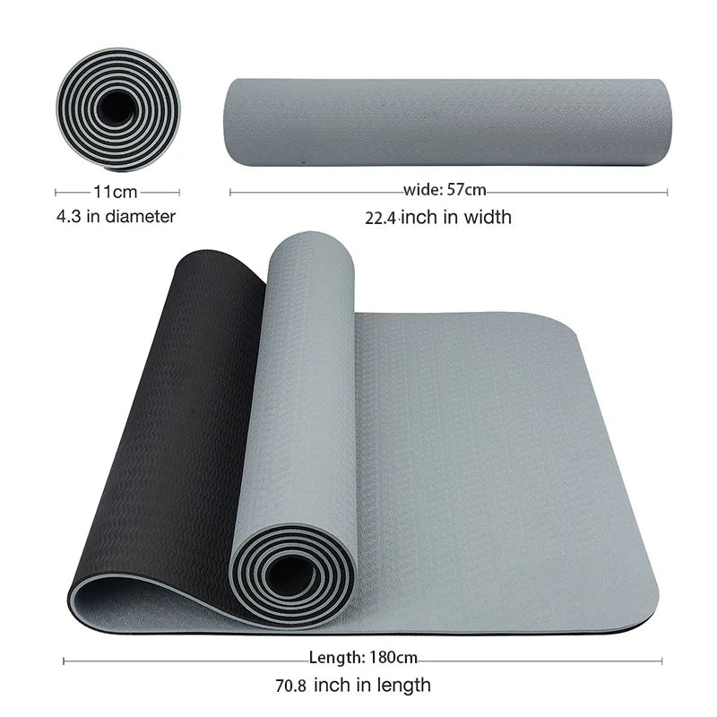 Thick Two-Color Non-Slip TPE Yoga Mat