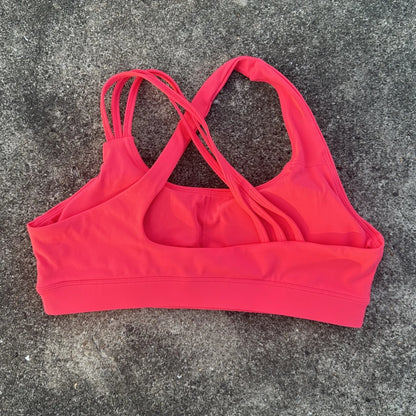 Solid Color Cross-Back High Support Fitness Bra