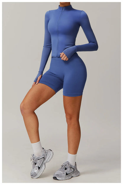 Women’s Yoga Long Sleeve Zip Sports Jacket