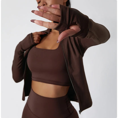 Women’s Yoga Long Sleeve Zip Sports Jacket