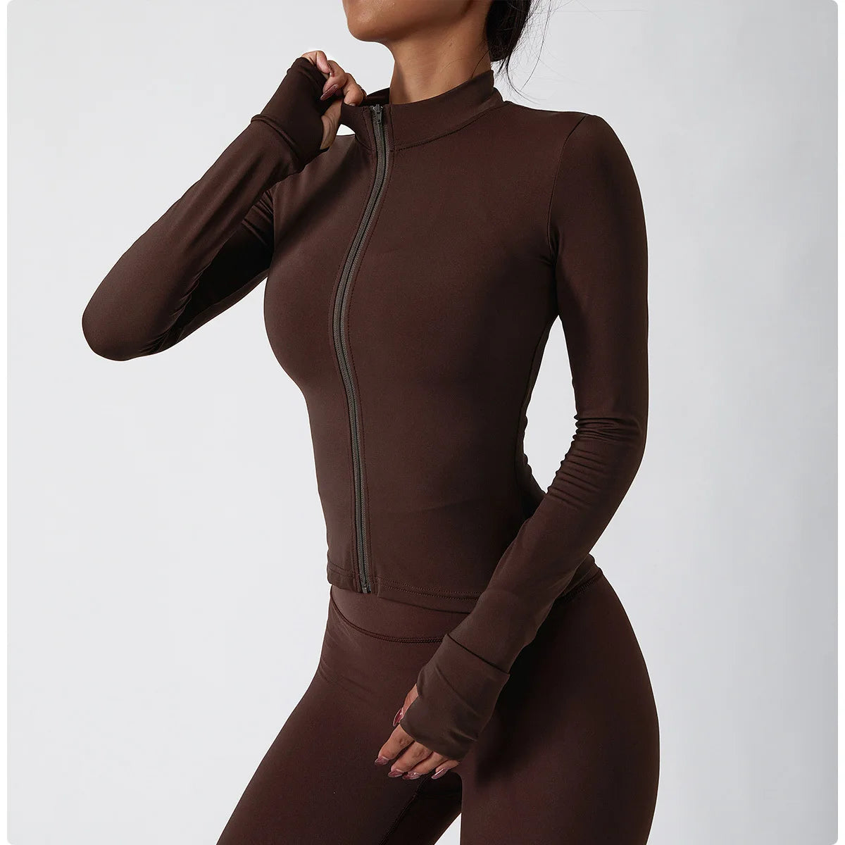 Women’s Yoga Long Sleeve Zip Sports Jacket