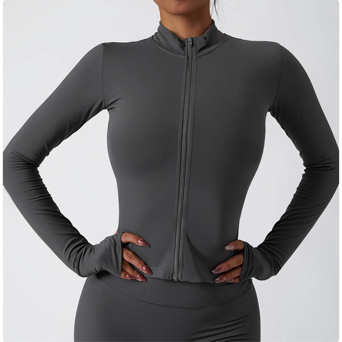 Women’s Yoga Long Sleeve Zip Sports Jacket