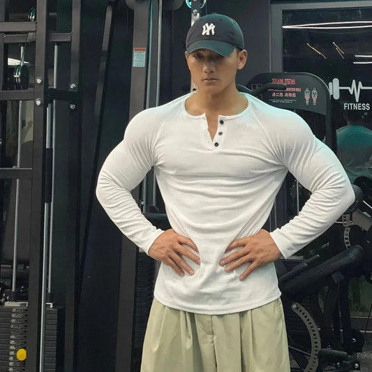 Men’s High-Elastic Fitness Long Sleeve T-Shirt