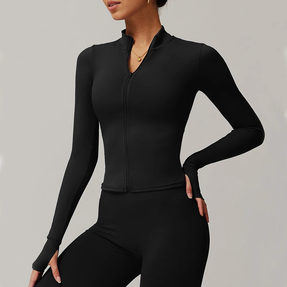 Women’s Yoga Long Sleeve Zip Sports Jacket